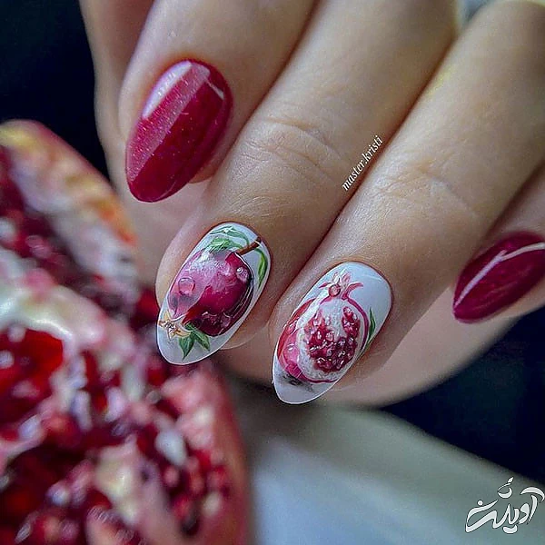 طراحی ناخن انار طرح ناخن یلدایی جدید طرح ناخن شب یلدا ساده طرح ناخن زمستانی طراحی ناخن شب یلدا انار ناخن شب یلدا دخترانه  طرح ناخن کریسمس xvhpd khok hkhv